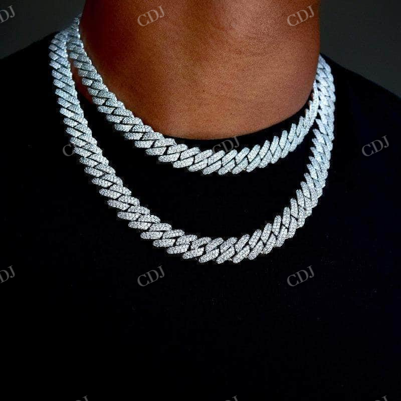 Iced Out Diamond Hip Hop Rapper Men Cuban Chain  customdiamjewel   