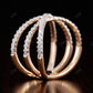 Double X Round Cut Diamond Rose Gold Twisted Band  customdiamjewel   