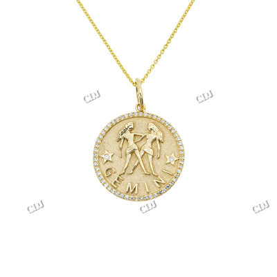 Yellow and Rose Gold Plated Round Pendant for Men hip hop jewelry CustomDiamJewel