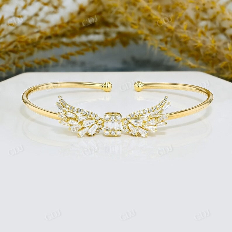 1.14CTW Angel Wing Centerpiece Cuff Natural Diamond Bracelet  customdiamjewel   