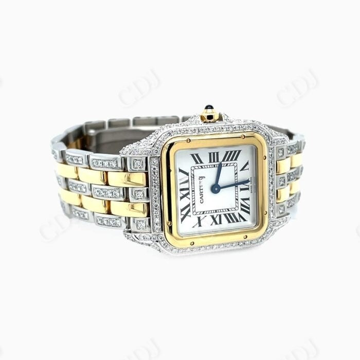 Cartier Two Tone Quartz Movement Diamond Watch  customdiamjewel   