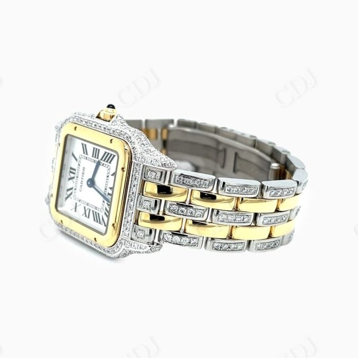 Cartier Two Tone Quartz Movement Diamond Watch  customdiamjewel   