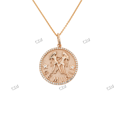 Yellow and Rose Gold Plated Round Pendant for Men hip hop jewelry CustomDiamJewel