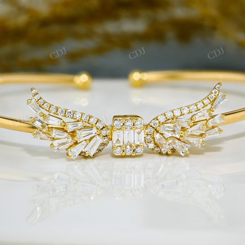 1.14CTW Angel Wing Centerpiece Cuff Natural Diamond Bracelet  customdiamjewel   