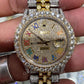 36mm Rolex Big Bezel on Diamond Rainbow Digit Watch  customdiamjewel   