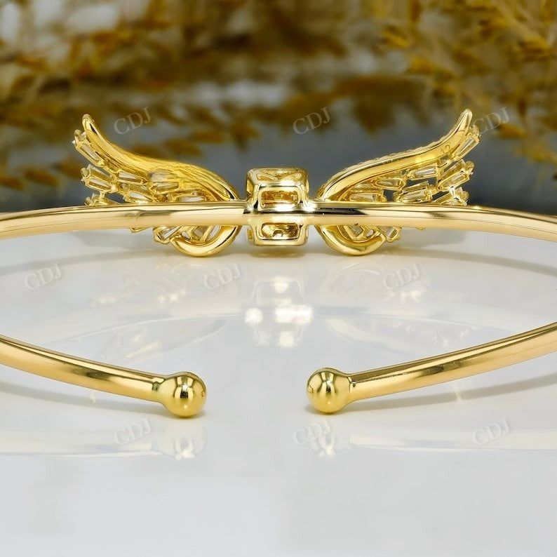 1.14CTW Angel Wing Centerpiece Cuff Natural Diamond Bracelet  customdiamjewel   