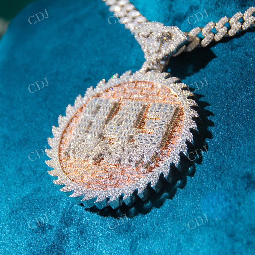 843 Custom Hip Hop Diamond Pendant  customdiamjewel   