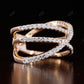 Double X Round Cut Diamond Rose Gold Twisted Band  customdiamjewel   