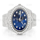 Earth Minded Diamond Watch Blue Dial Rolex Date Just Watch Stainless Steel Watch 23.95 CTW (Approx)  customdiamjewel   