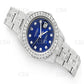 Earth Minded Diamond Watch Blue Dial Rolex Date Just Watch Stainless Steel Watch 23.95 CTW (Approx)  customdiamjewel   