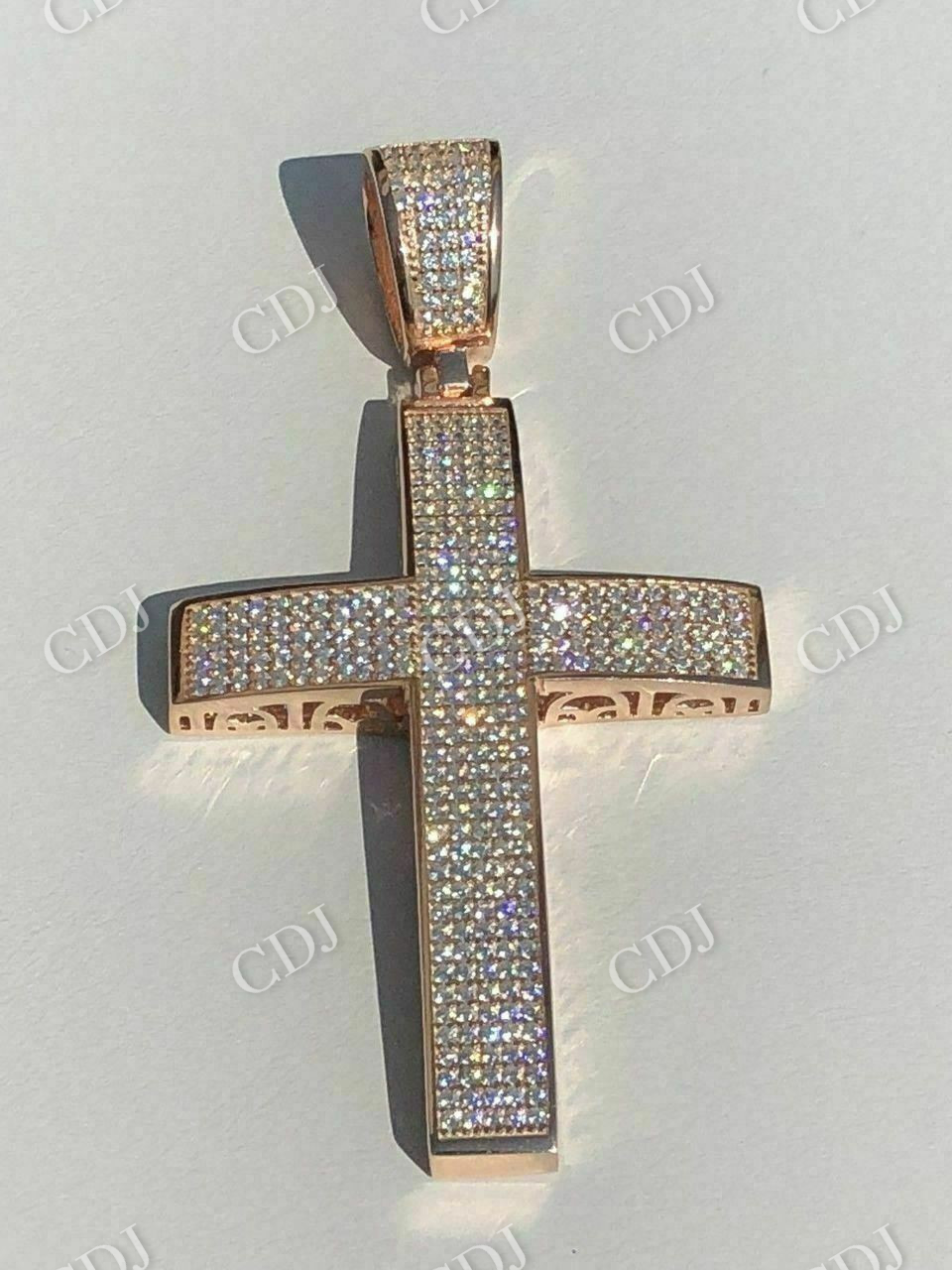 Mens Large Cross 3ct Diamonds Hip Hop Pendant  customdiamjewel   