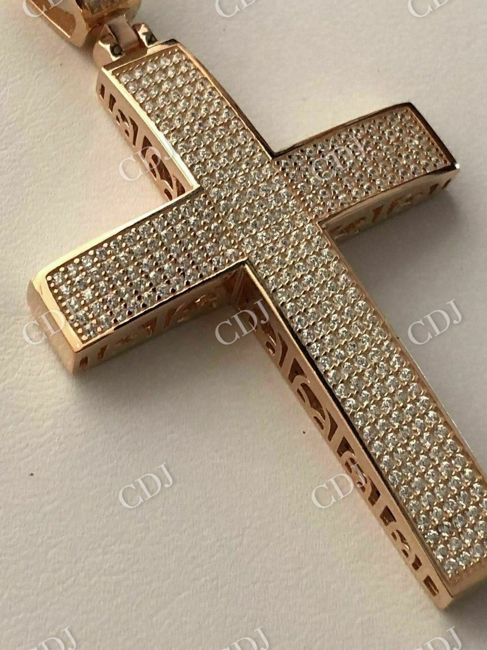 Mens Large Cross 3ct Diamonds Hip Hop Pendant  customdiamjewel   