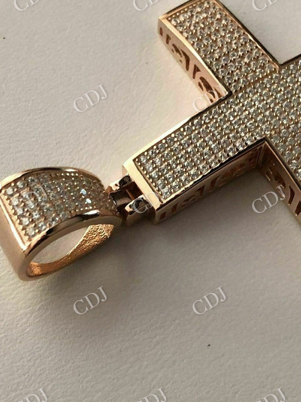 Mens Large Cross 3ct Diamonds Hip Hop Pendant  customdiamjewel   