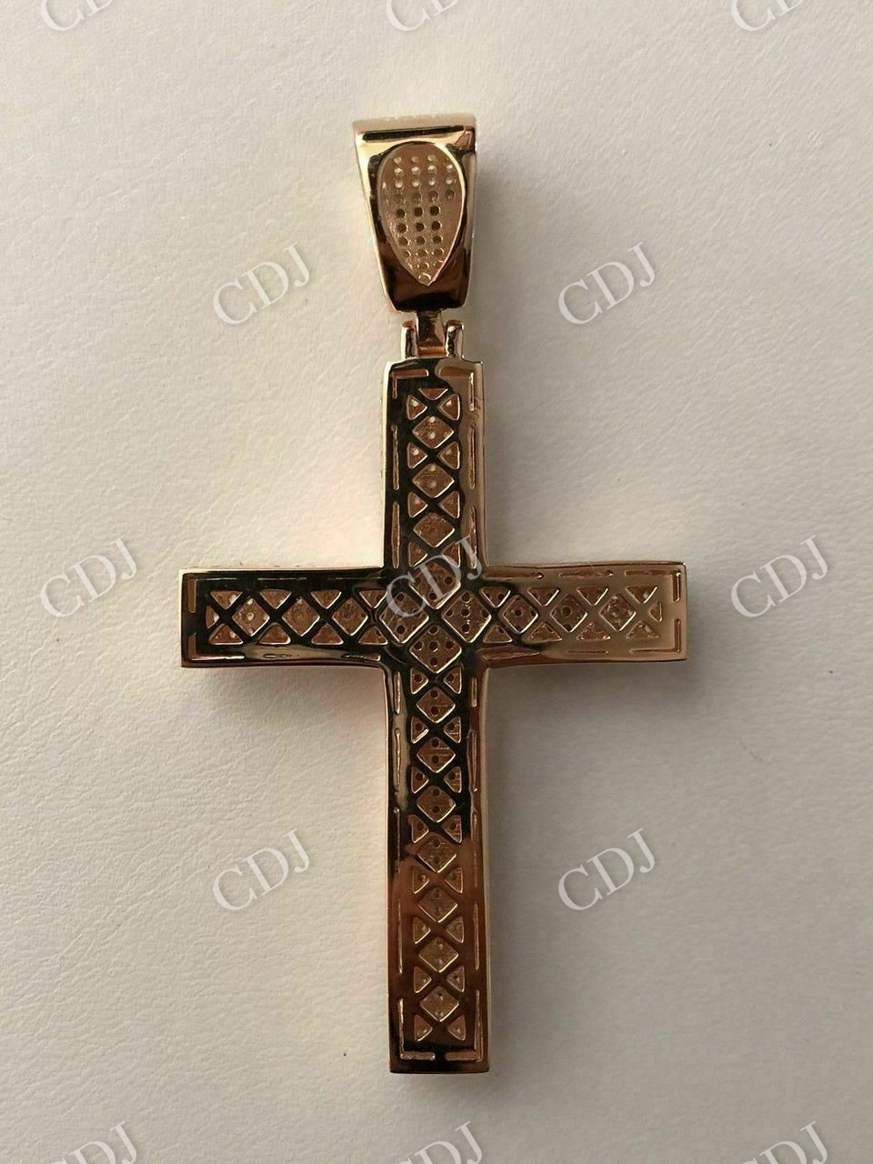 Mens Large Cross 3ct Diamonds Hip Hop Pendant  customdiamjewel   