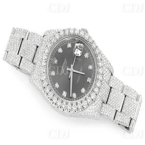 Iced Out Moissanite Diamond Watch Custom White Gold Plated Luxury Jewelry for Men Quartz Watch Hip Hop Jewelry For Rappers  customdiamjewel   