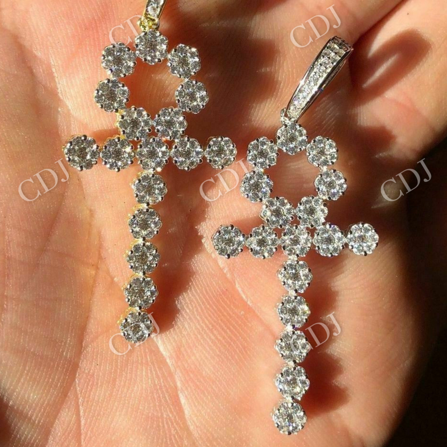 Diamond Ankh Cross Tennis Pendant  customdiamjewel   