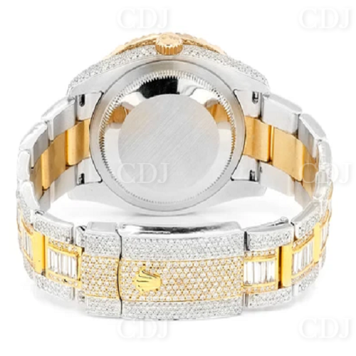 Luxury Top Brand Rolex Watch For Men Two Tone White Yellow Gold Plated Natural Diamond Watch Hip Hop Iced Out Diamond Watches  customdiamjewel   