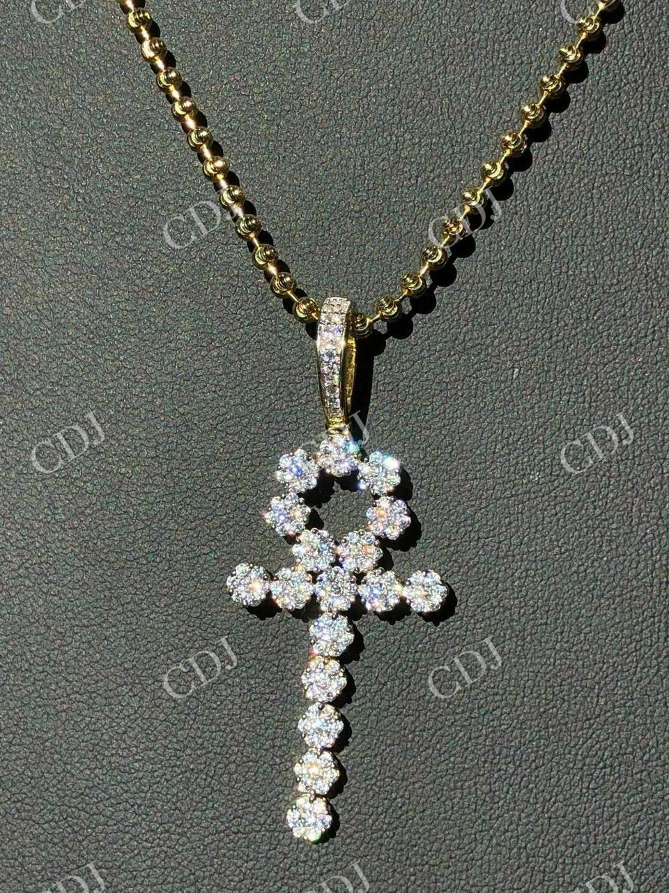 Diamond Ankh Cross Tennis Pendant  customdiamjewel   