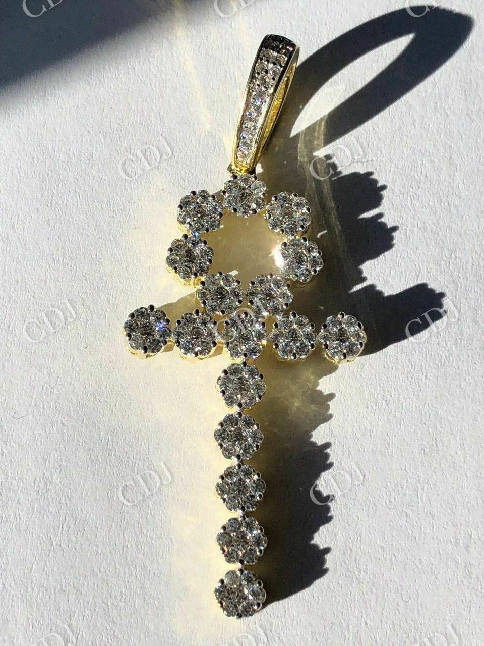 Diamond Ankh Cross Tennis Pendant  customdiamjewel   