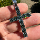 Moissanite Tennis Cross Iced Hip Hop Pendant  customdiamjewel   