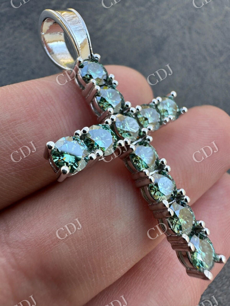 Moissanite Tennis Cross Iced Hip Hop Pendant  customdiamjewel   