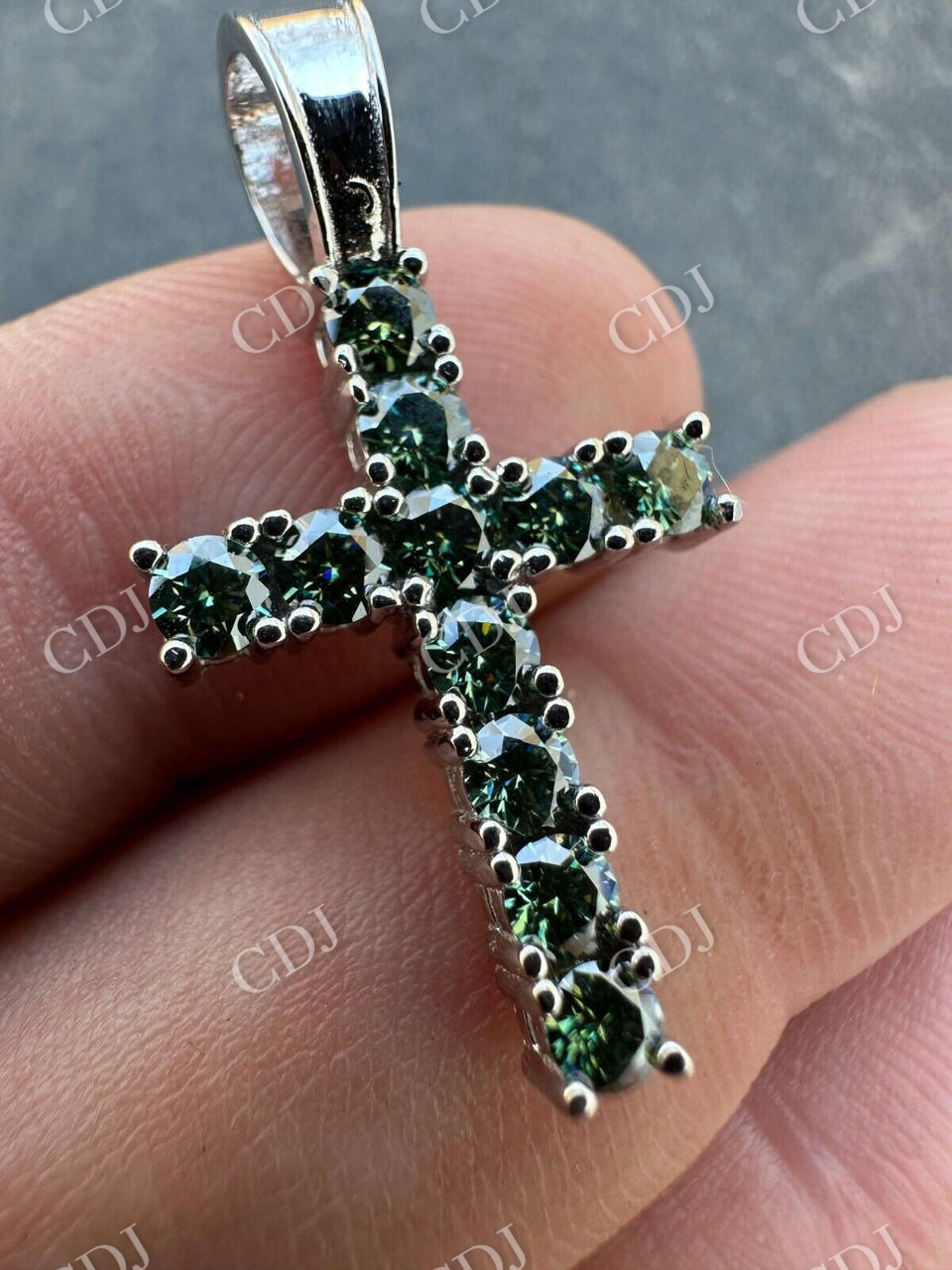 Moissanite Tennis Cross Iced Hip Hop Pendant  customdiamjewel   