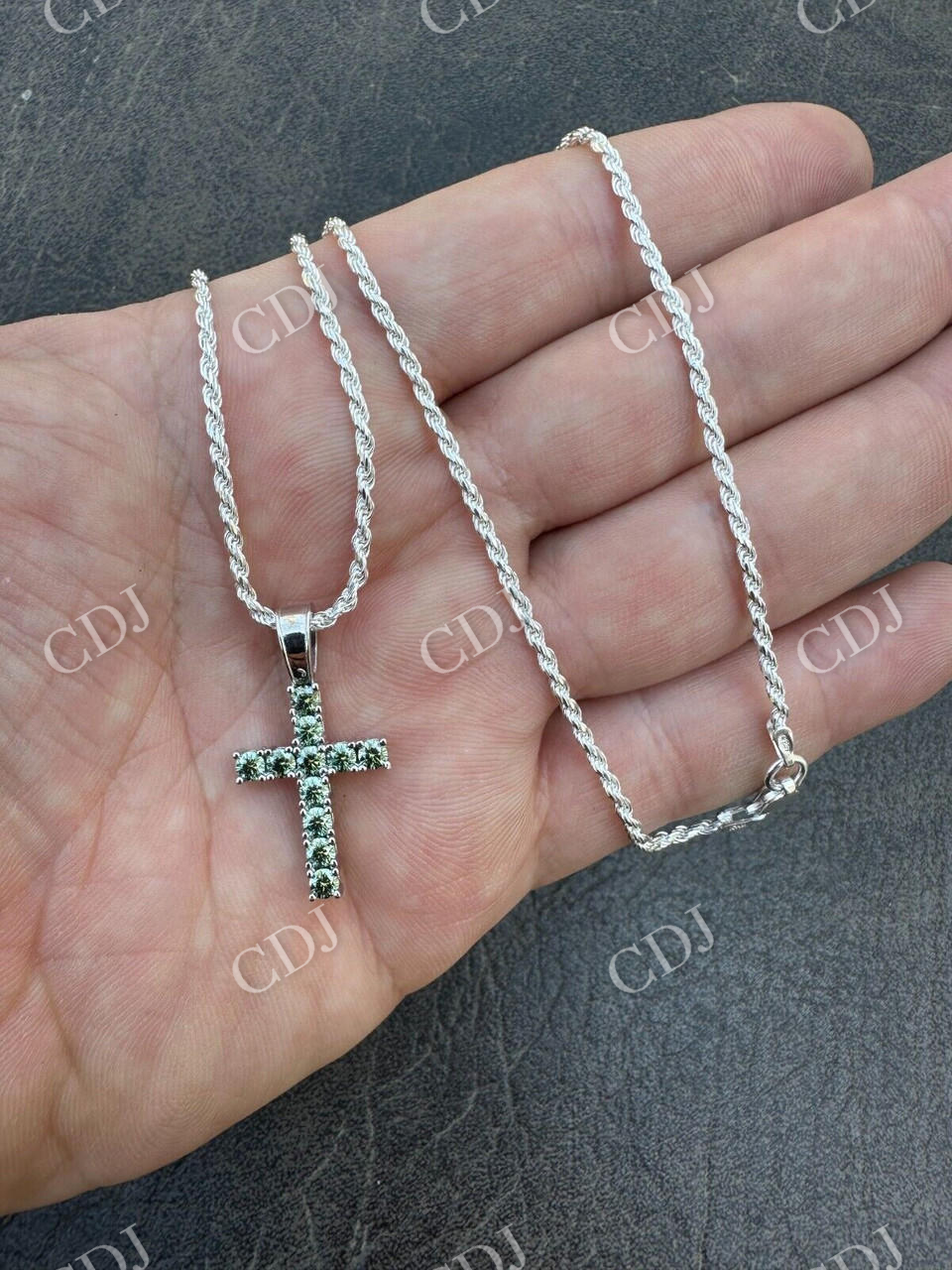 Moissanite Tennis Cross Iced Hip Hop Pendant  customdiamjewel   