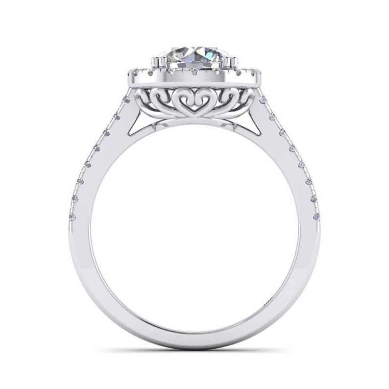 Round Cut Halo Eternity Engagement Ring  customdiamjewel   