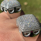 Solid Gold Hip Hop Big Iced Diamond Ring  customdiamjewel   