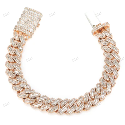 18K Rose Gold Miami Cuban Link Bracelet hip hop jewelry CustomDiamJewel