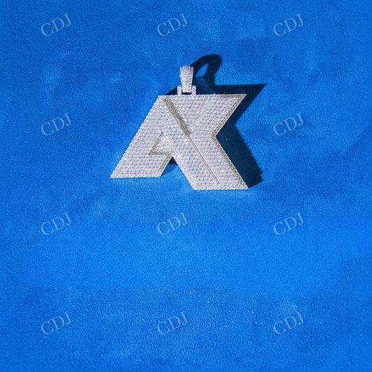 Fully Iced Out AK Diamond Pendant  customdiamjewel   