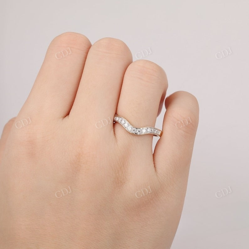 0.35CTW Lab Grown Diamond Curved Wedding Band  customdiamjewel   