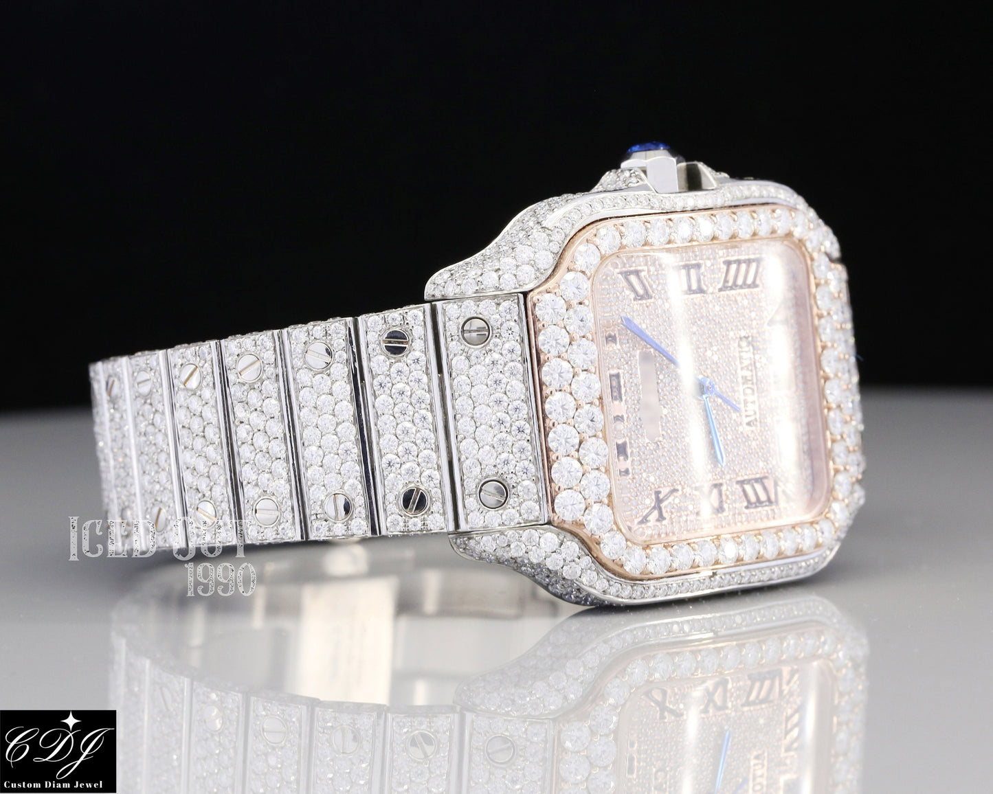 Fully Iced Out Lab Grown Diamond Watches Customized Manufacture Watches For Men Top Branded Wrist Watches Mechanical Automatic  customdiamjewel   