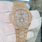 Sparkling Ice Out Chronograph Set Lab Diamond Studded Watch hip hop jewelry customdiamjewel   