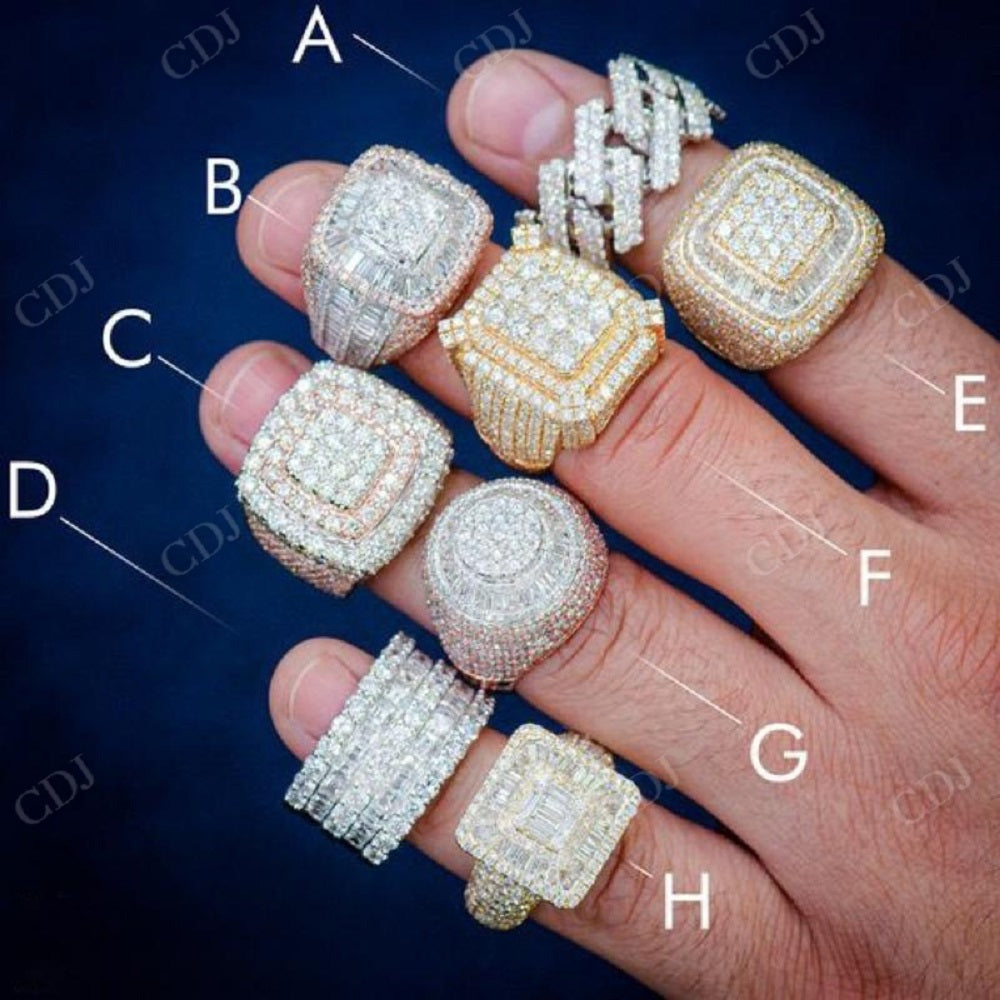 Fully Iced out Hip Hop Diamond Rings  CustomDiamJewel   