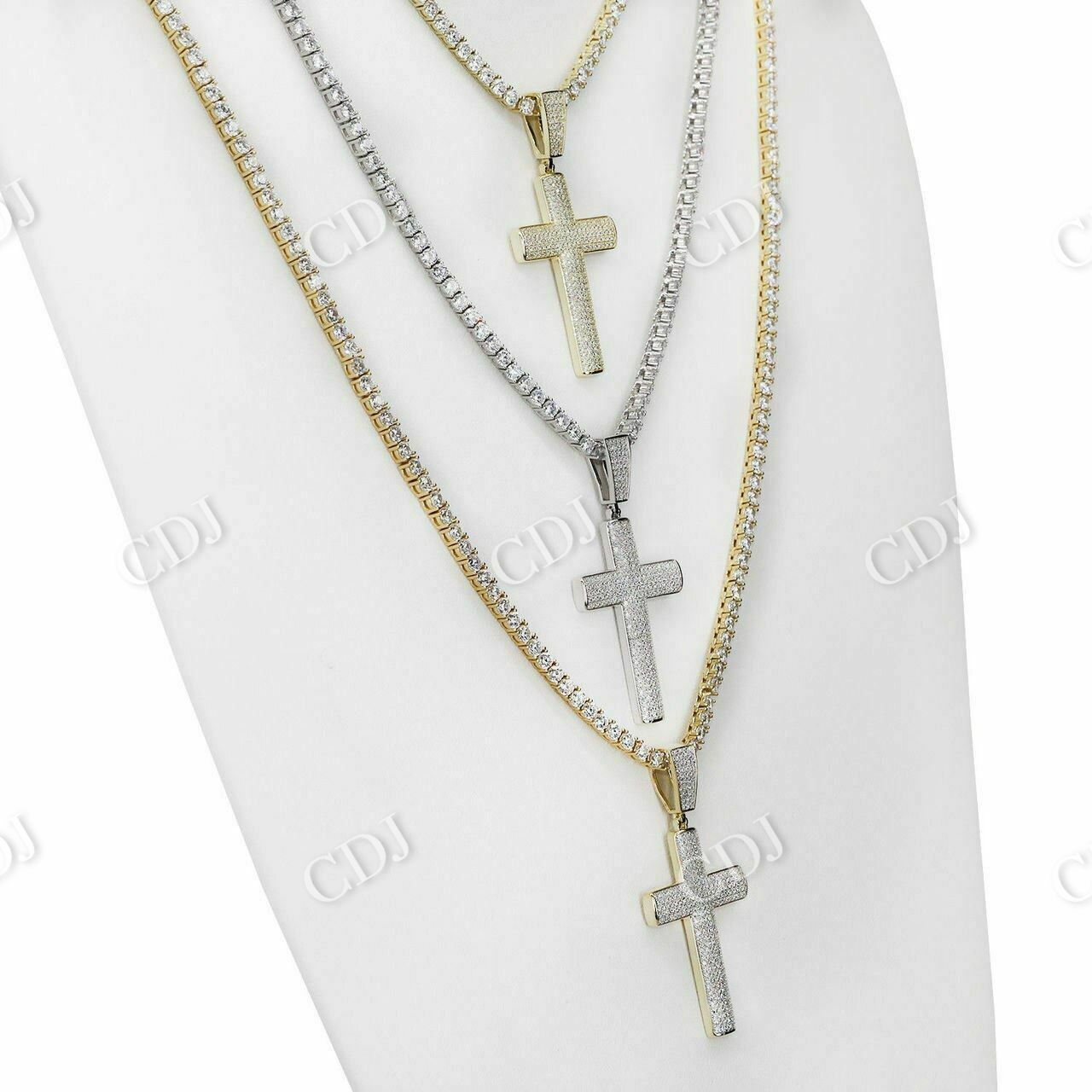 Moissanite Cross Tennis Hip Hop Pendant  customdiamjewel   