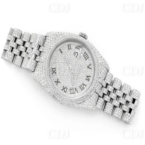 Custom Luxury Iced Out Moissanite White Gold Filled Mechanical Automatic New Top Selling Men Wrist Watch Hip Hop Rapper Jewelry  customdiamjewel   