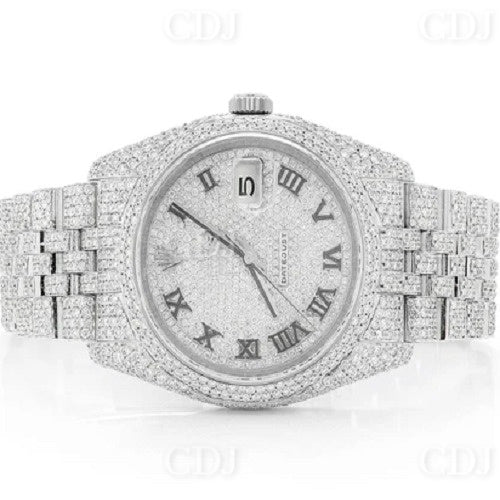 Custom Luxury Iced Out Moissanite White Gold Filled Mechanical Automatic New Top Selling Men Wrist Watch Hip Hop Rapper Jewelry  customdiamjewel   