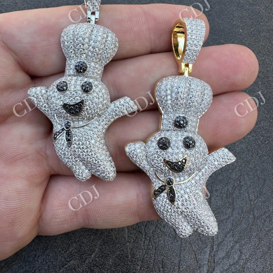 Moissanite Pillsbury Doughboy Money Iced Pendant  customdiamjewel   