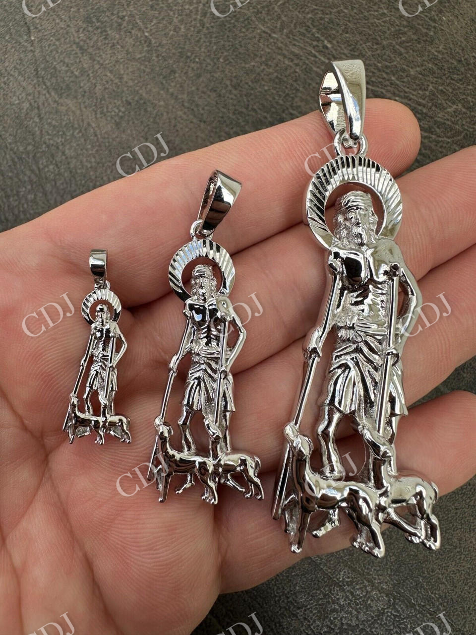 Plain Saint St Lazarus Pendant  customdiamjewel   