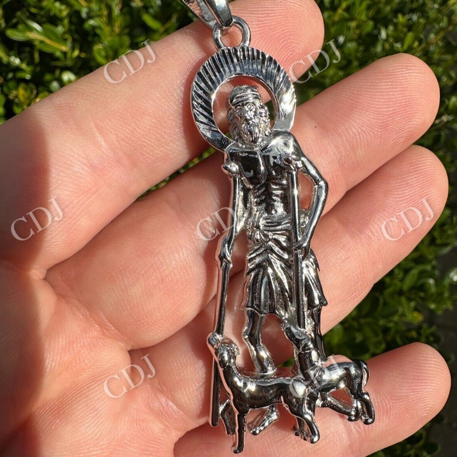 Plain Saint St Lazarus Pendant  customdiamjewel   