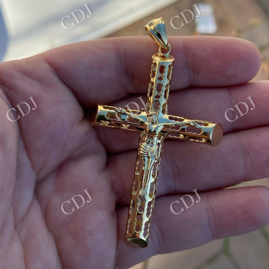 Plain Gold Finish Cross Pendant  customdiamjewel   