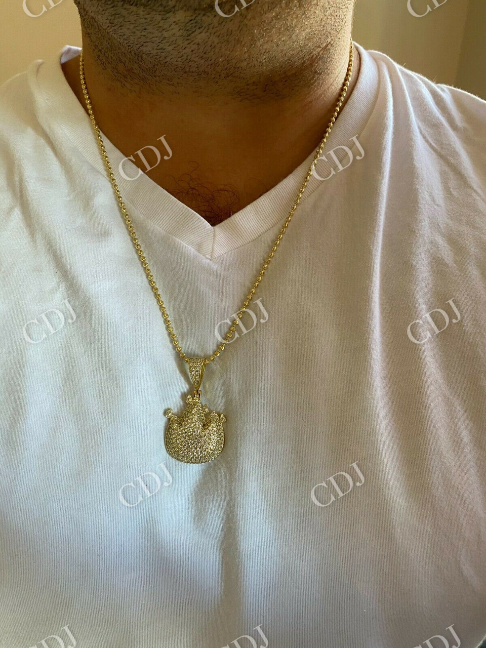 Hip Hop Fire Emoji Diamond Pendant  customdiamjewel   