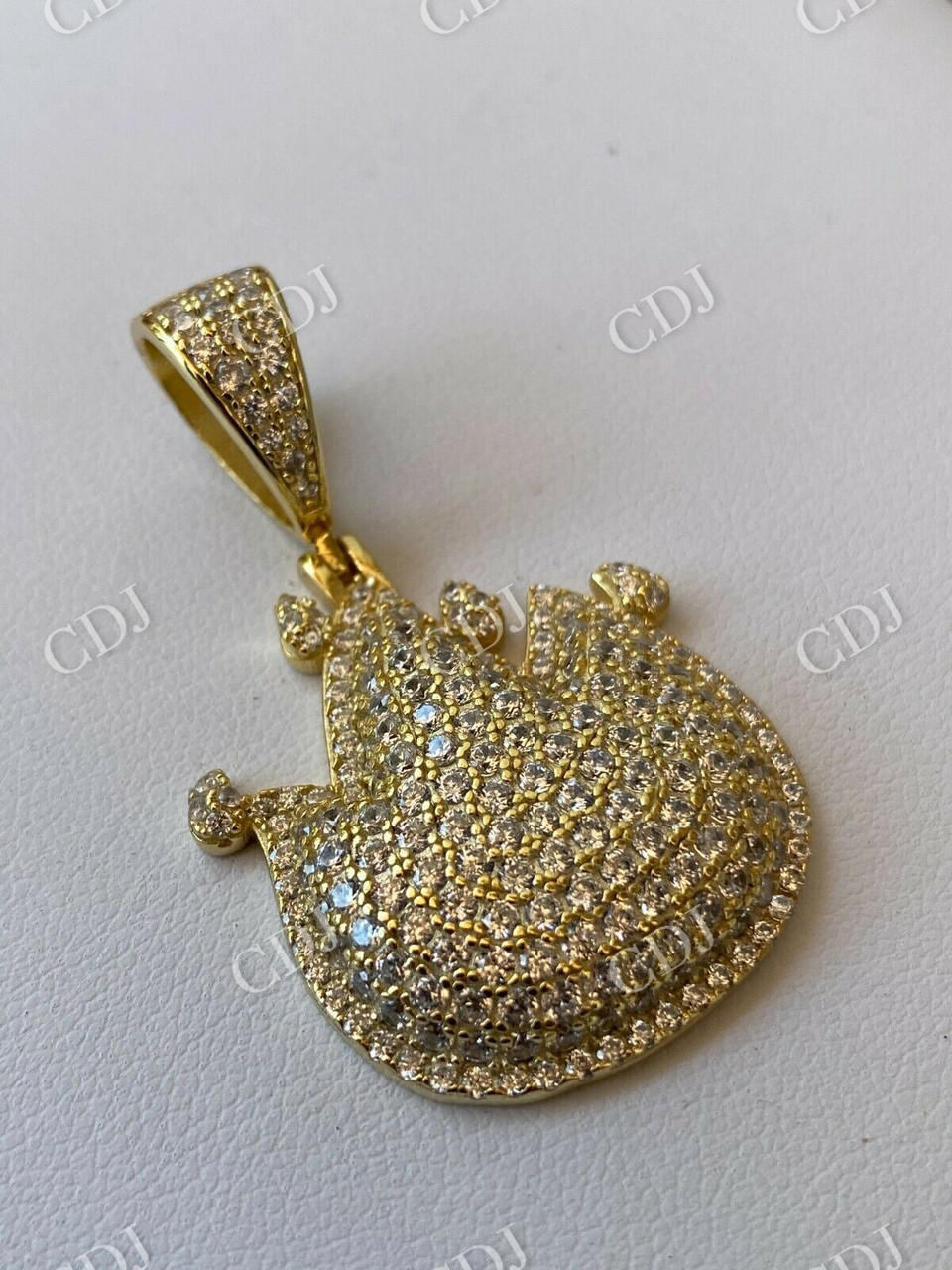 Hip Hop Fire Emoji Diamond Pendant  customdiamjewel   