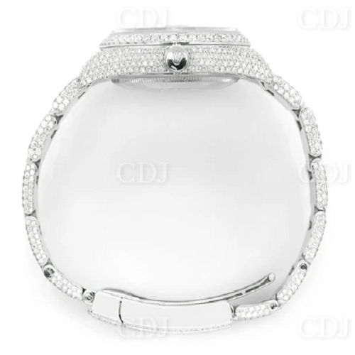 CDJ Top Best selling Luxury Round Natural Diamond Watches Custom Handmade Red dial Iced out hip hop diamond watches For Men  customdiamjewel   