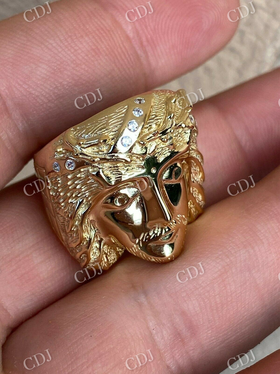 Jesus Face Pinky Ring  customdiamjewel   