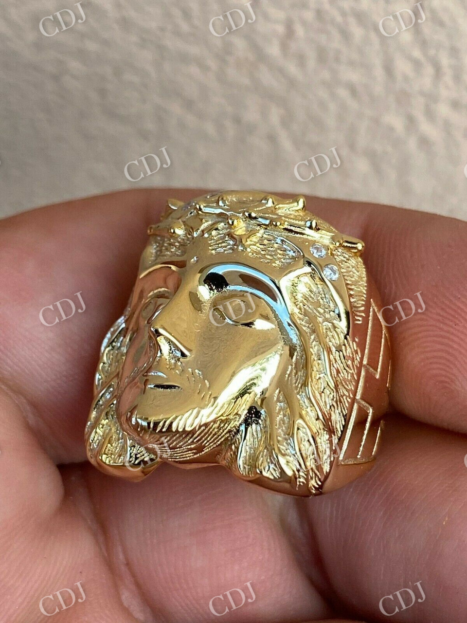 Jesus Face Pinky Ring  customdiamjewel   