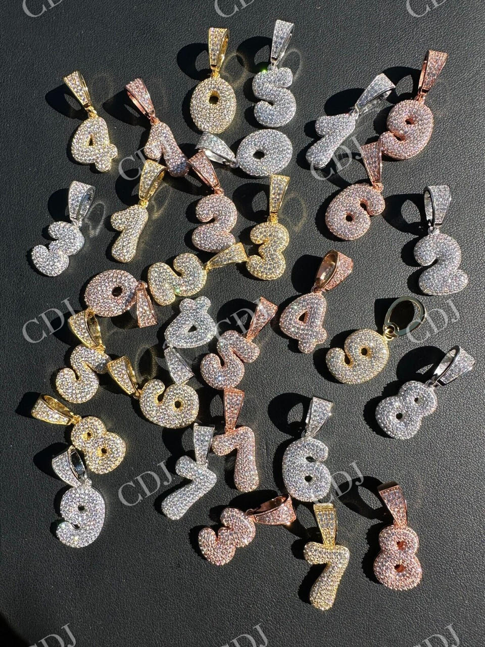 Bubble Lucky Number Diamond Pendant  customdiamjewel   