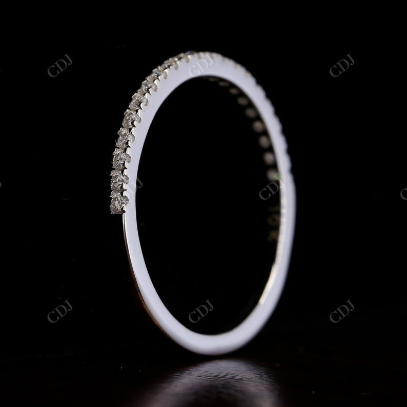 14K Solid Gold Half Eternity Pave Diamond Wedding Band  customdiamjewel   
