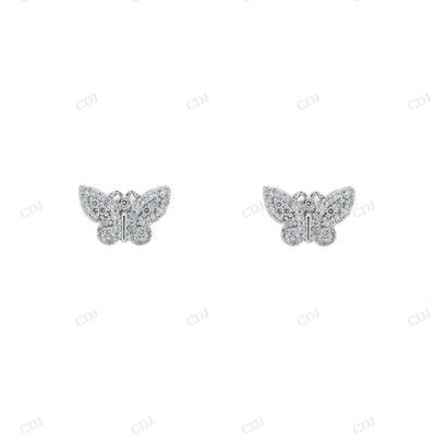 VVS Moissanite Sterling Silver Butterfly Shape Earrings customdiamjewel